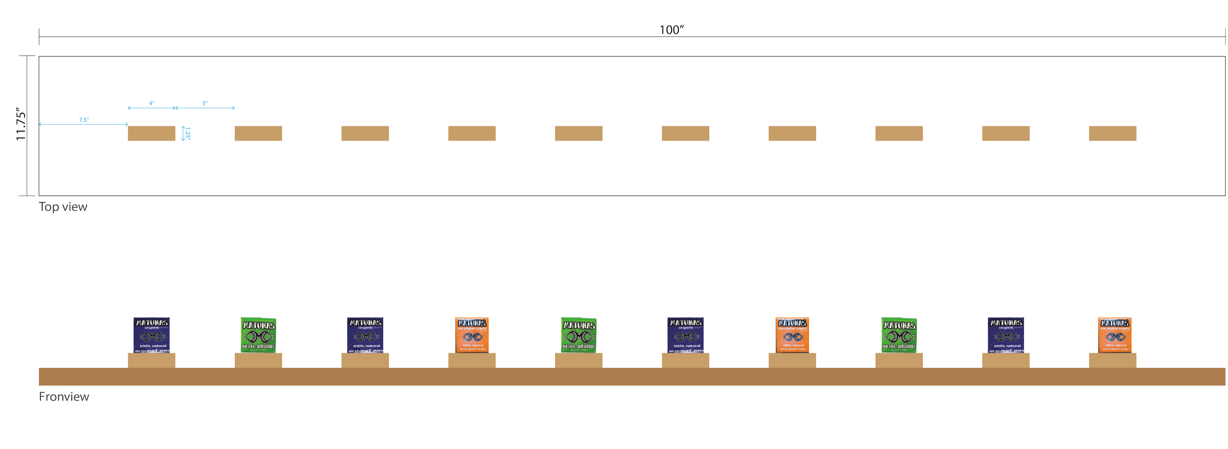 Profile detail of custom dimensional wall elements at Google Santa Cruz, illustrating depth, material layering, and precision fabrication for a branded interior feature.