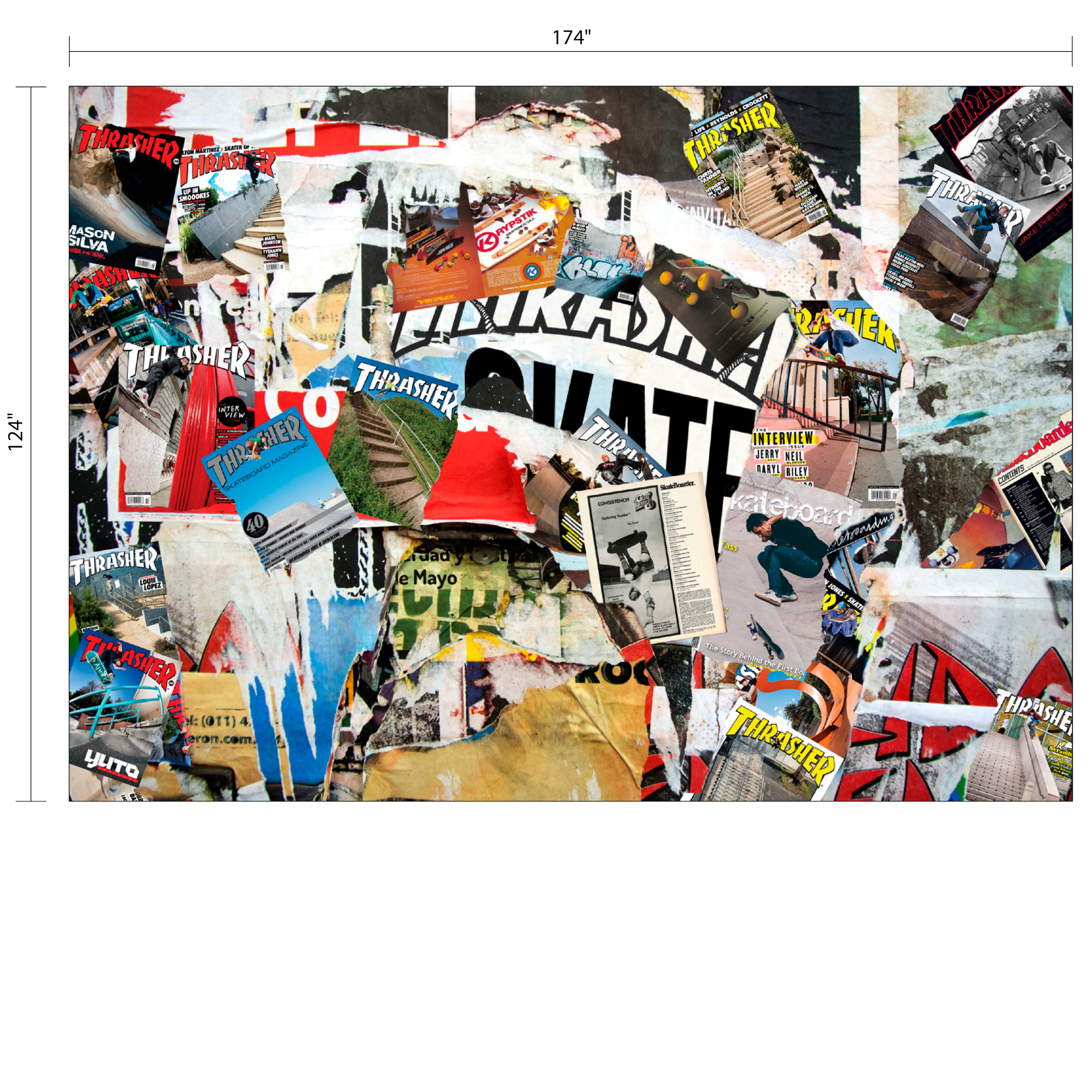 Completed colorful slat feature wall installation at Google Santa Cruz, delivering a high-impact environmental graphics and architectural feature.