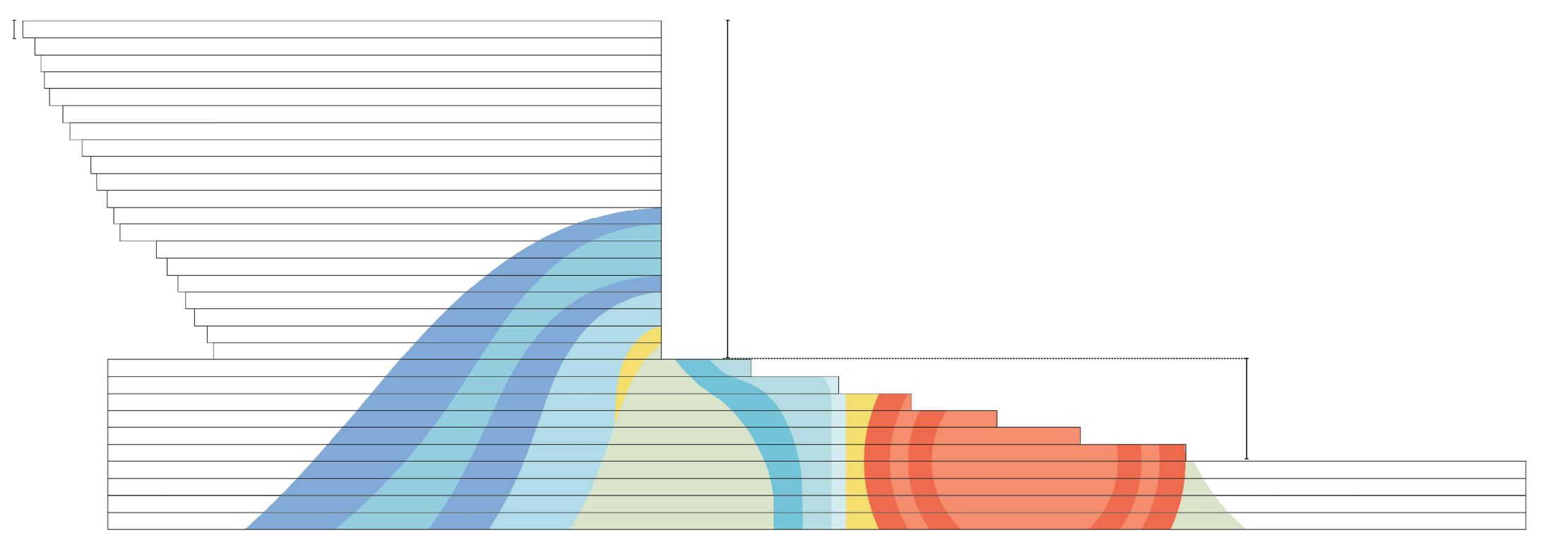 Wallcovering elevation drawing showing custom geometric environmental graphics aligned to commercial staircase dimensions for installation planning