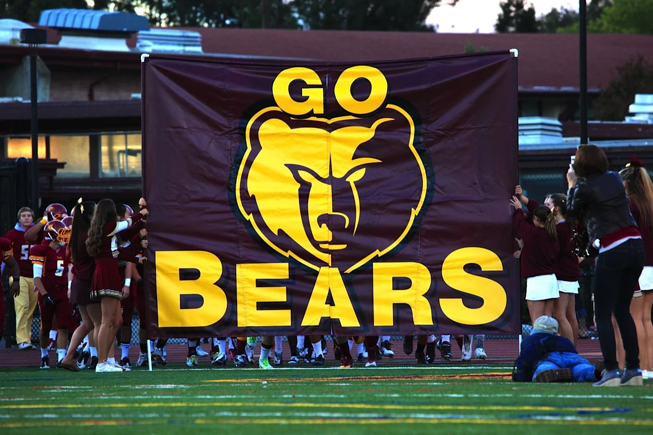 Custom outdoor banner for Bears to use during a football game. 