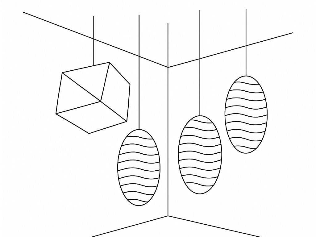 Custom suspended acoustic elements by JP Digital improving sound control while creating a visual design feature