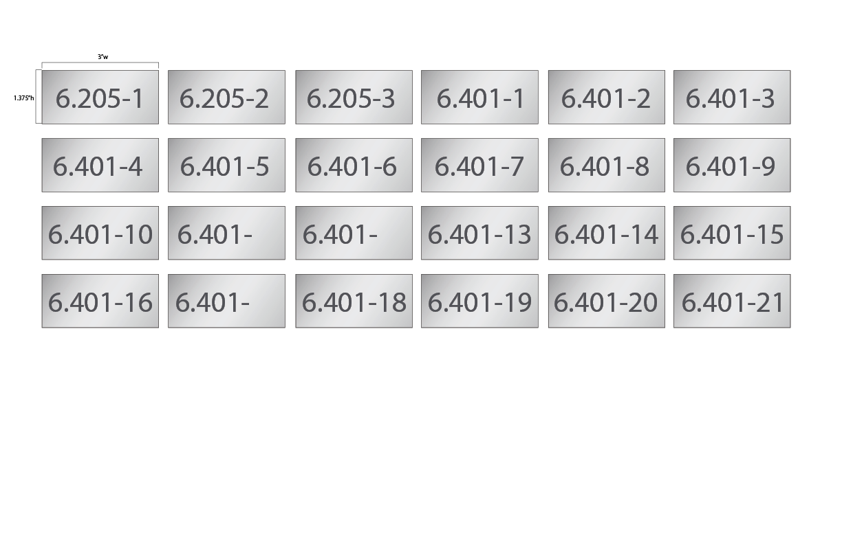 Room number signage layout and numbering plan for wayfinding system installation at the KPMG San Jose office.