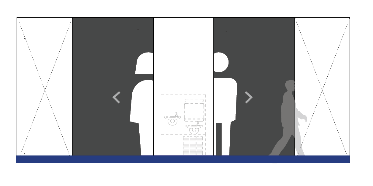 Custom large-scale environmental graphics with wayfinding icons and architectural wall design for corporate interior navigation and branding.