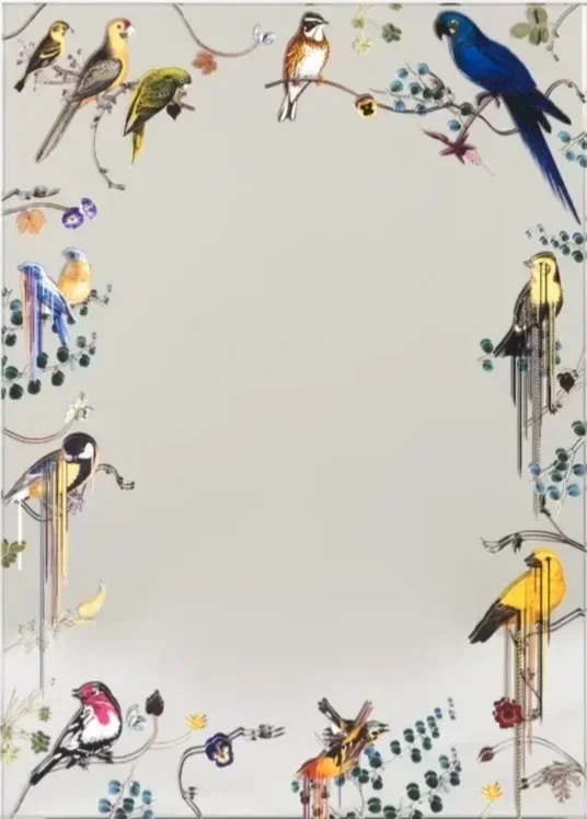 Custom printed glass panel with decorative border created using direct-to-glass UV printing technology.