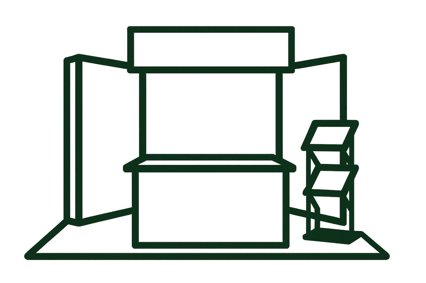 Custom trade show booth display designed for branded exhibits with tailored layouts, graphics, and integrated engagement features