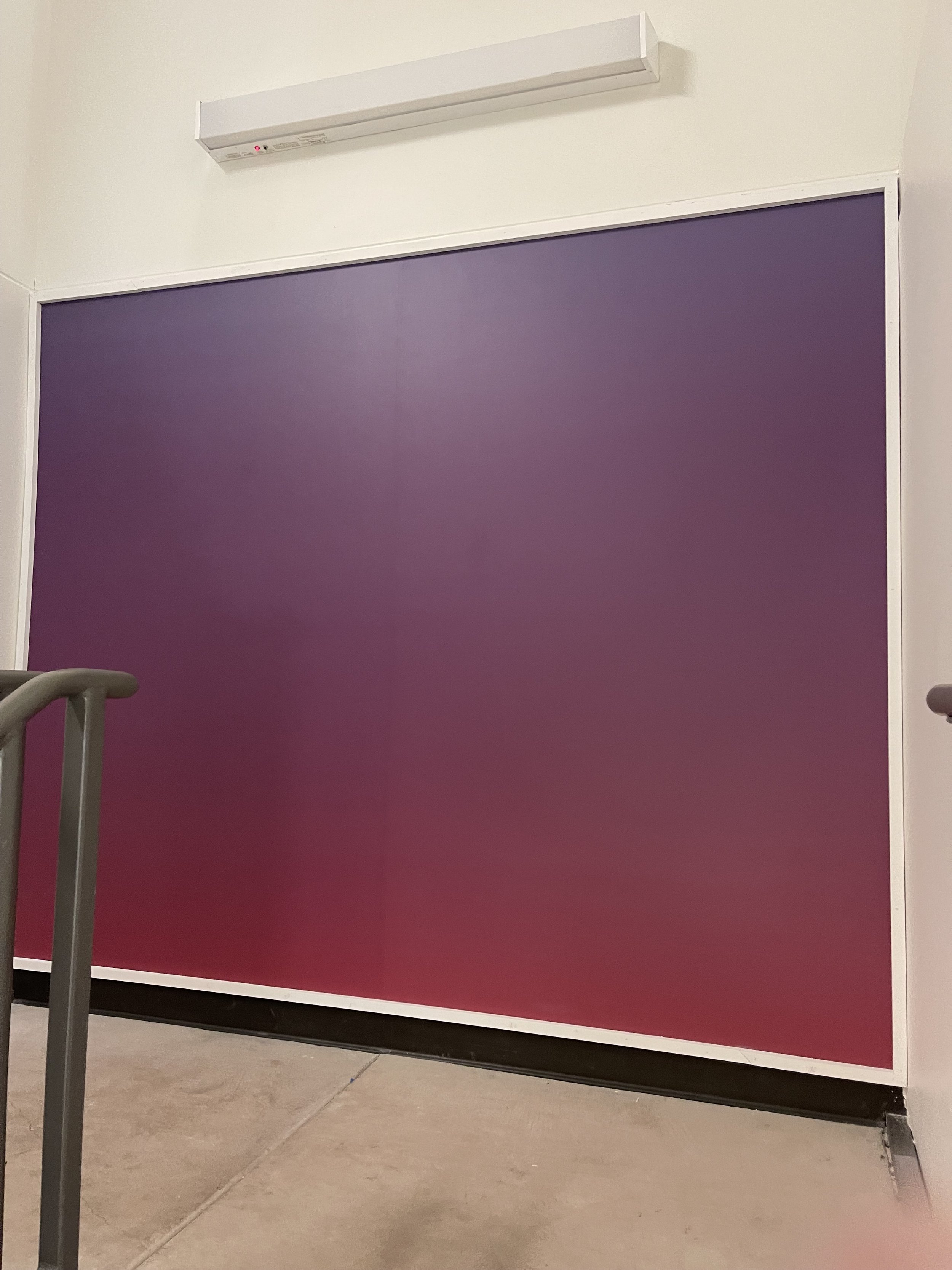 Custom gradient wallcovering feature wall at Google Santa Cruz, showcasing large-format environmental graphics designed to create a vibrant branded workplace interior.