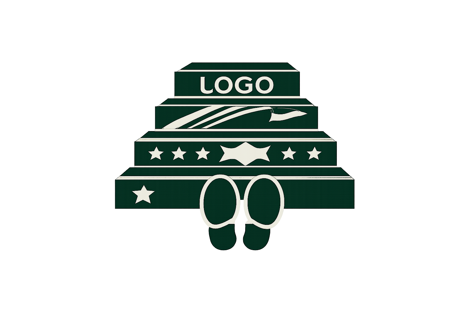 Branded floor graphics icon representing custom commercial floor decals featuring logos, brand colors, and messaging for workplace environments