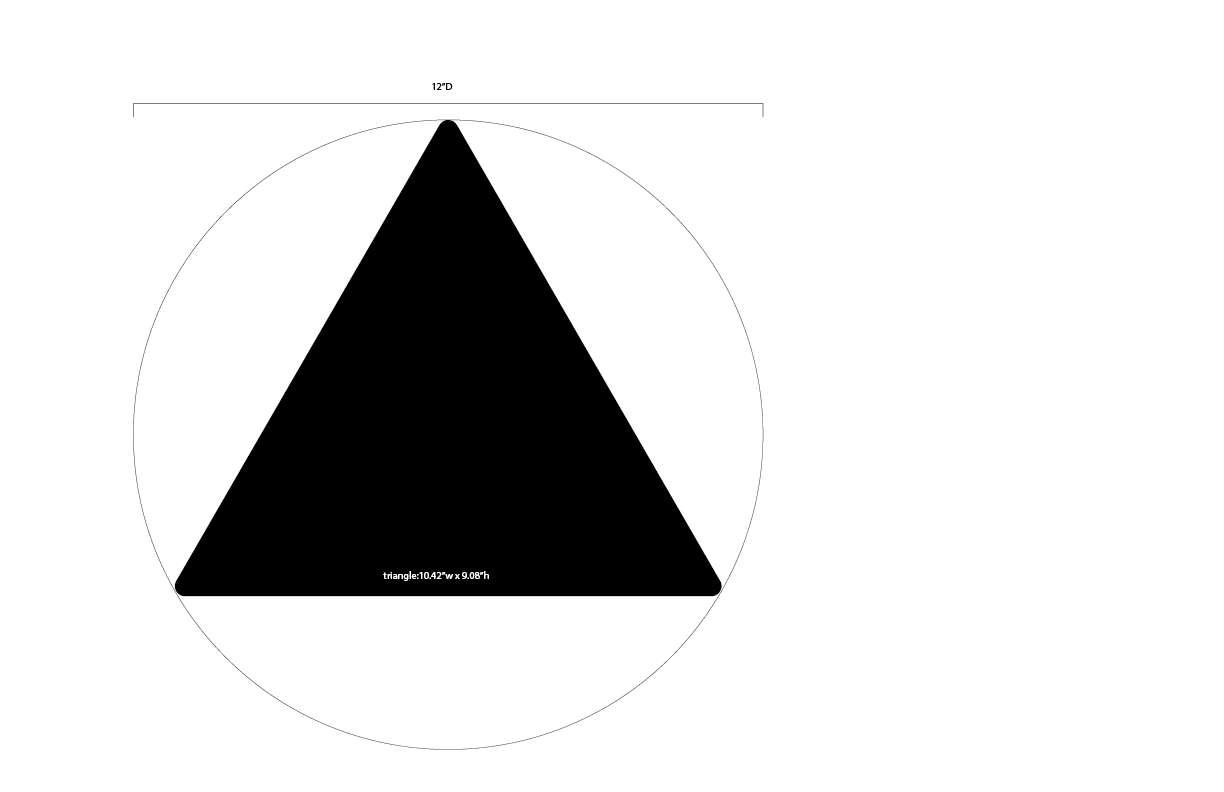 Triangle-shaped restroom signage mockup showing modern geometric design for ADA-compliant bathroom identification in a commercial interior.