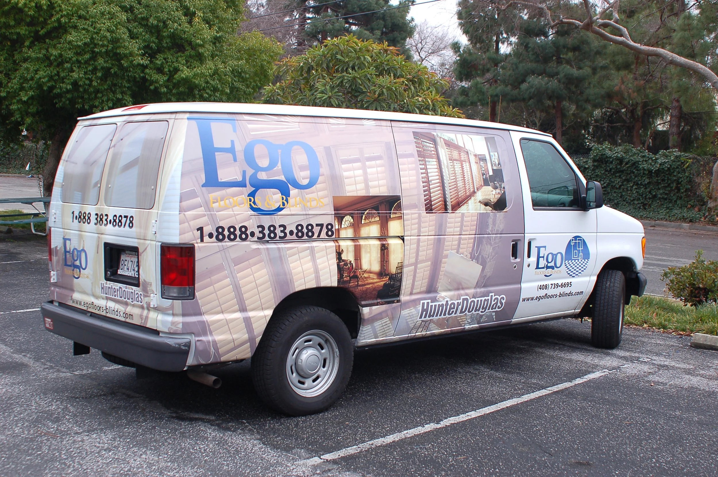 High-impact full wrap transforming a service van into a mobile advertisement