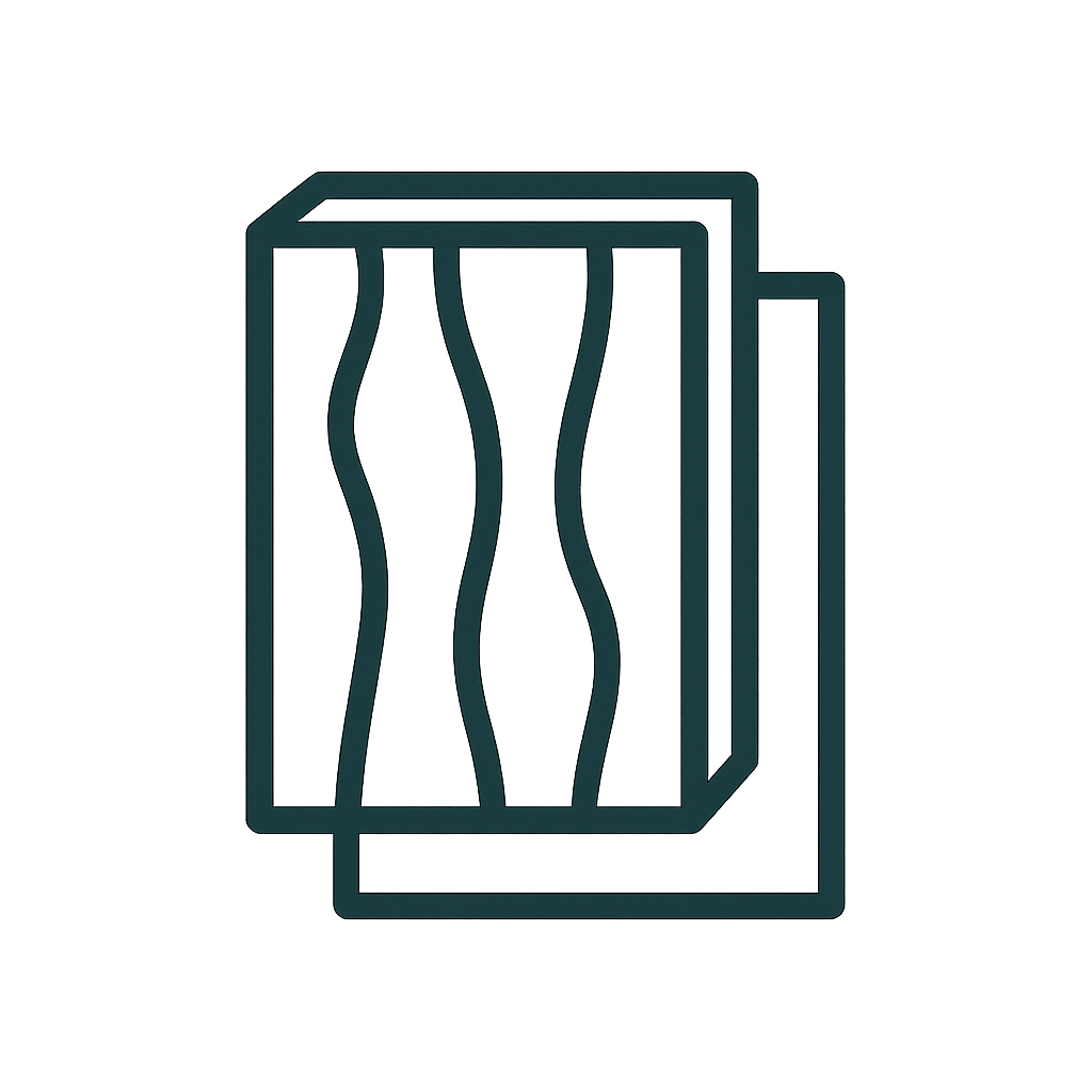 Natural wood veneer panel icon for lightweight architectural wall finishes