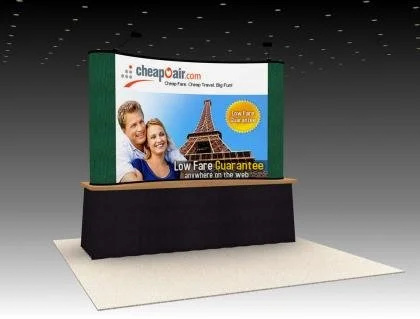 Custom trade show display with large-format graphics for brand promotion and event visibility