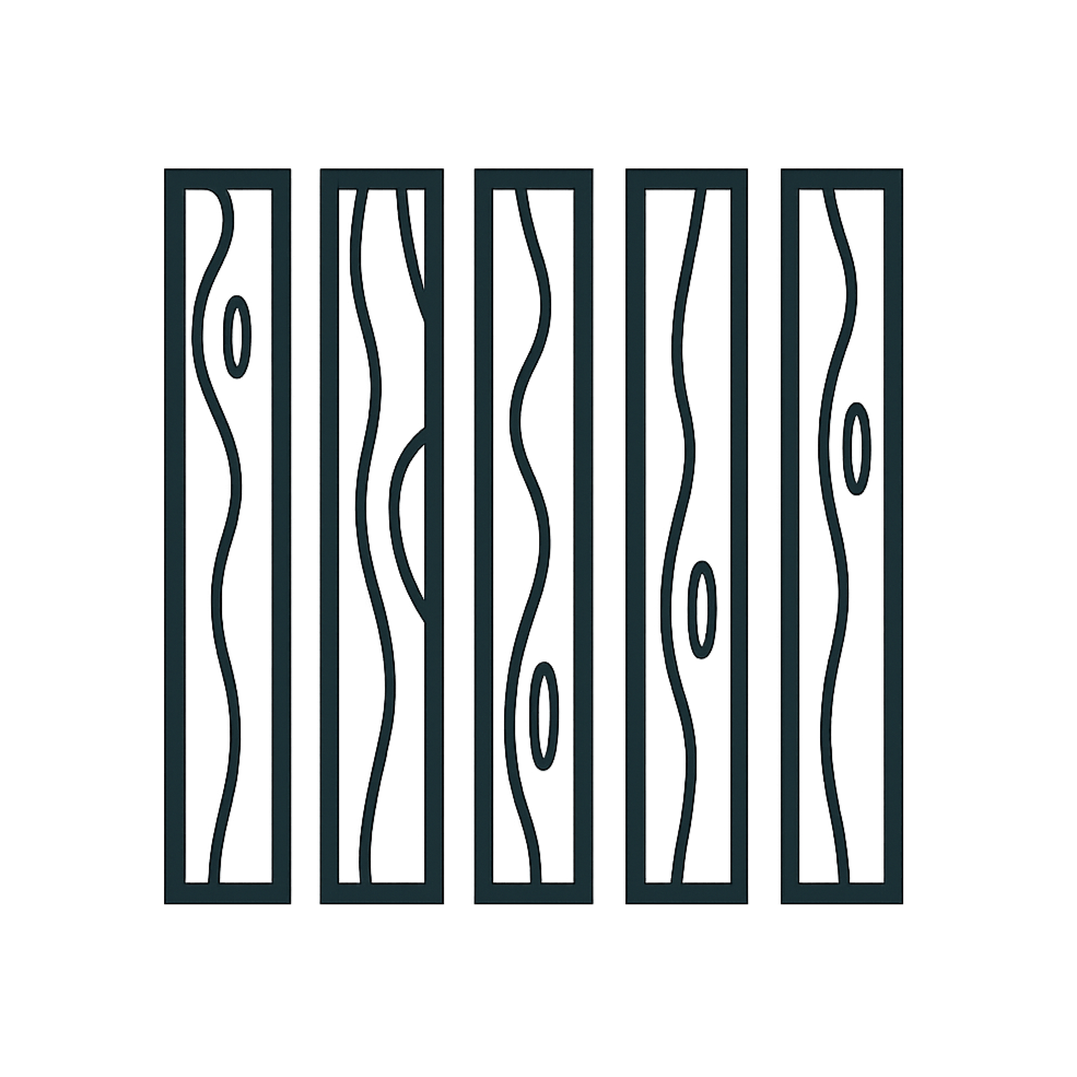 Wood wall cladding icon for architectural interior and exterior wall systems