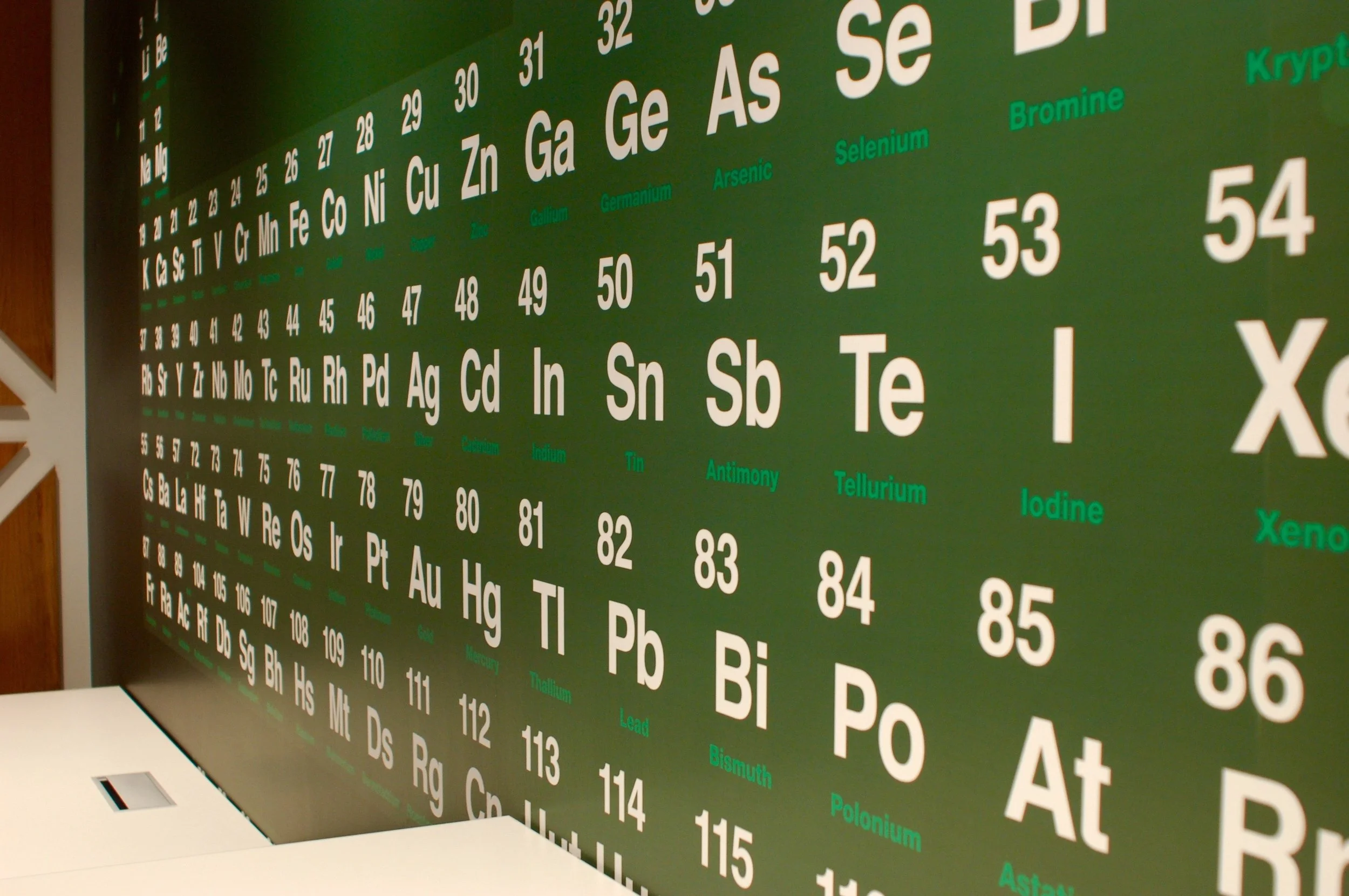 Custom periodic table wallcovering 