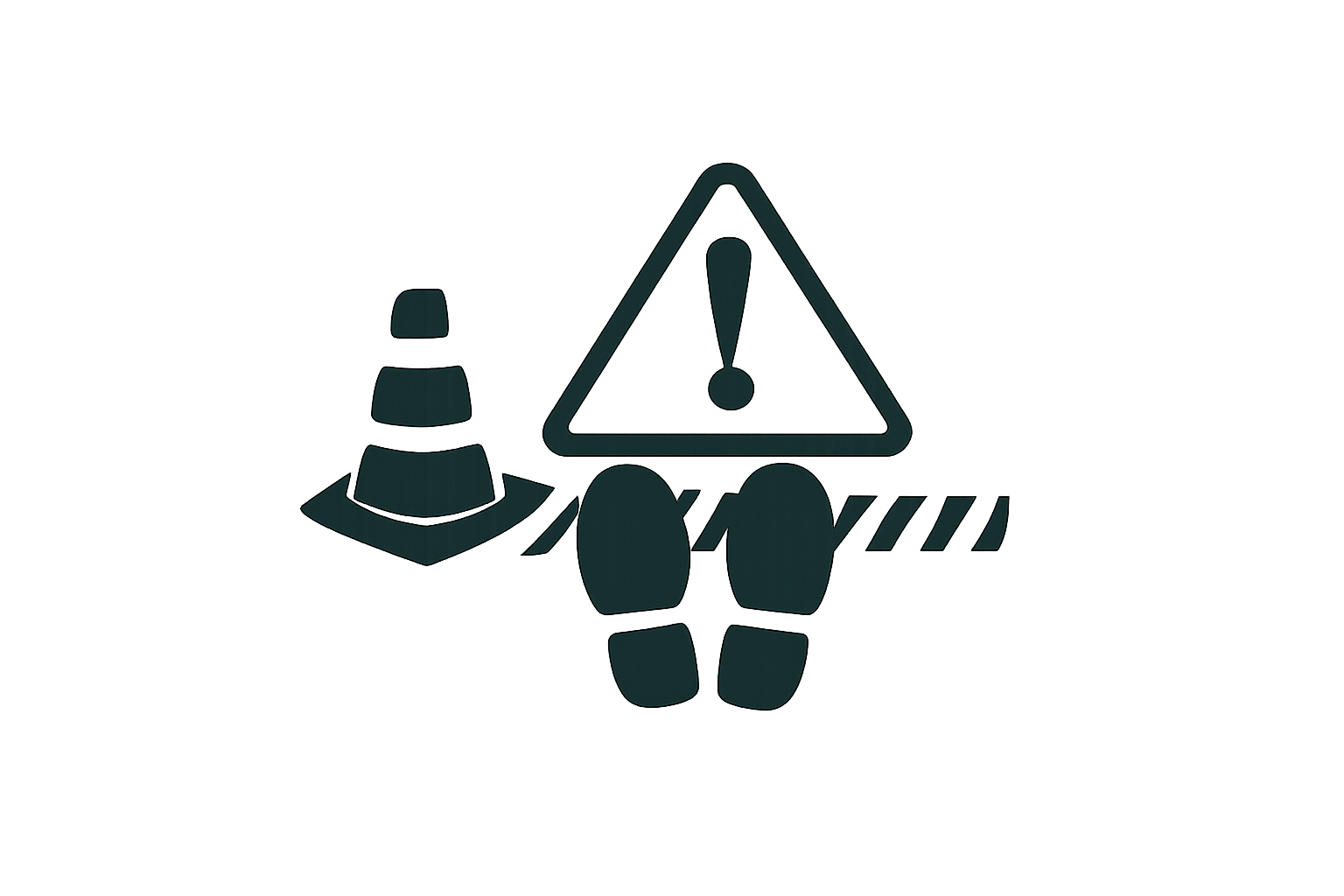 Safety and compliance floor graphics icon representing custom commercial floor decals for hazard zones, exit routes, and workplace safety