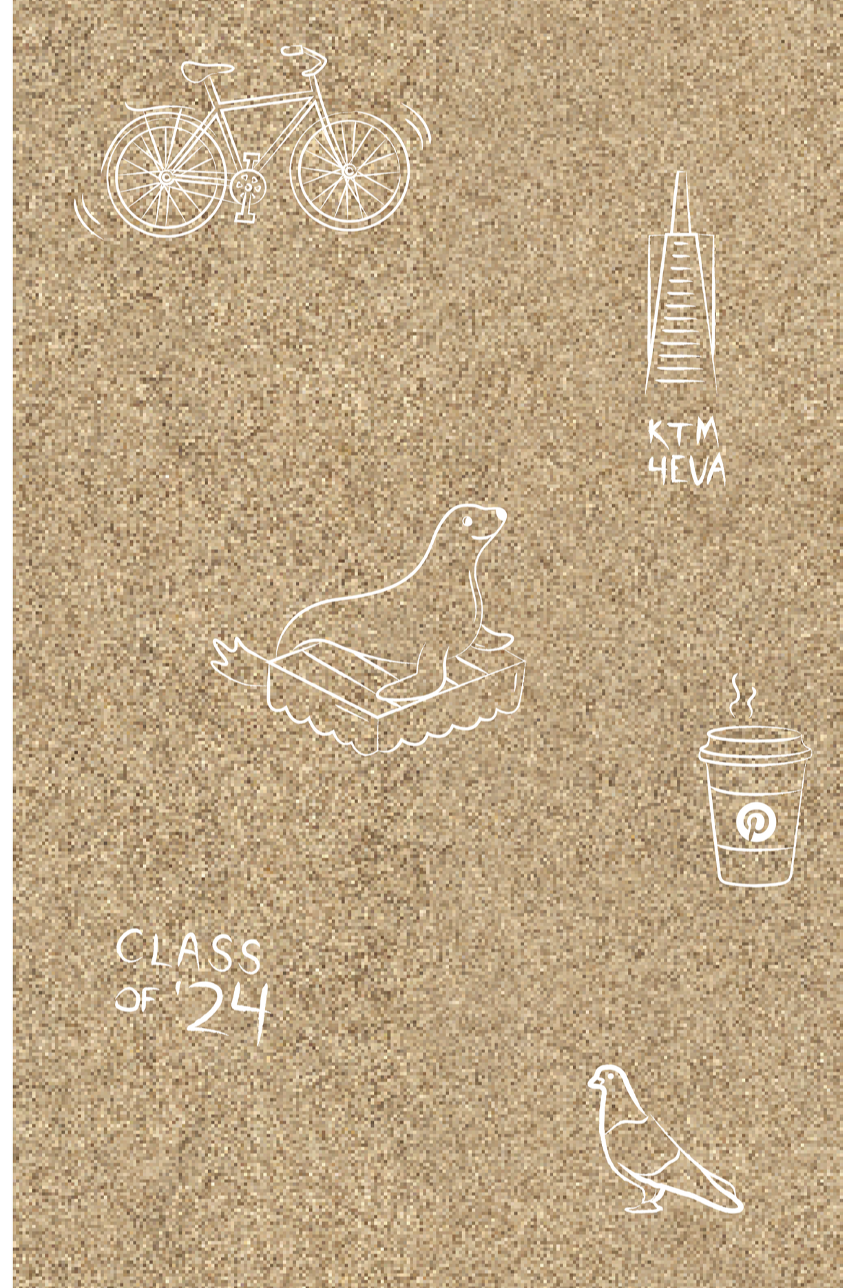 Pinterest-inspired icon pattern wallcovering texture sample for San Francisco office, designed for custom environmental graphics and branded interior applications by JP Digital.