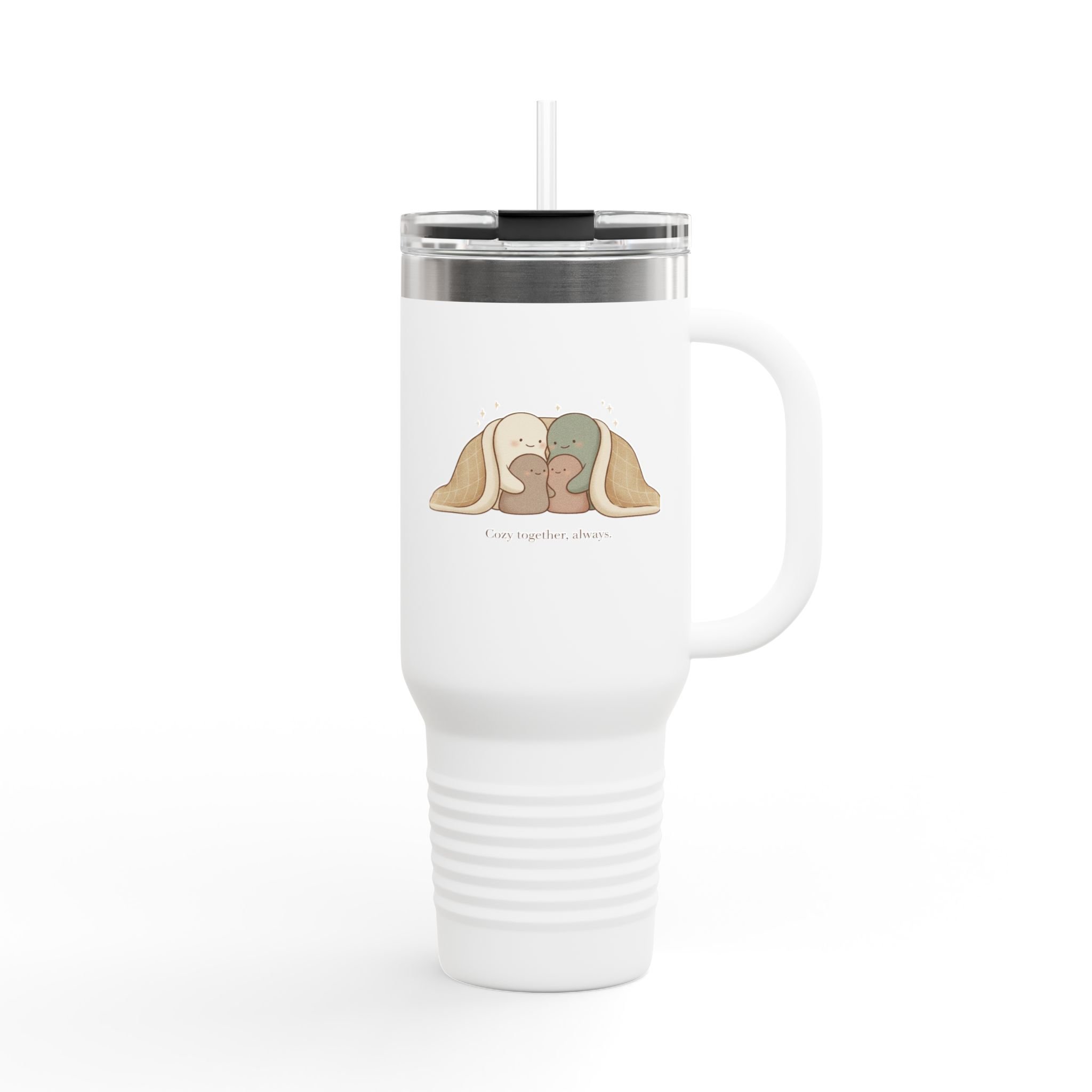 40oz Insulated Travel Mug — Cute Napping Sloths Design (I am completely different)