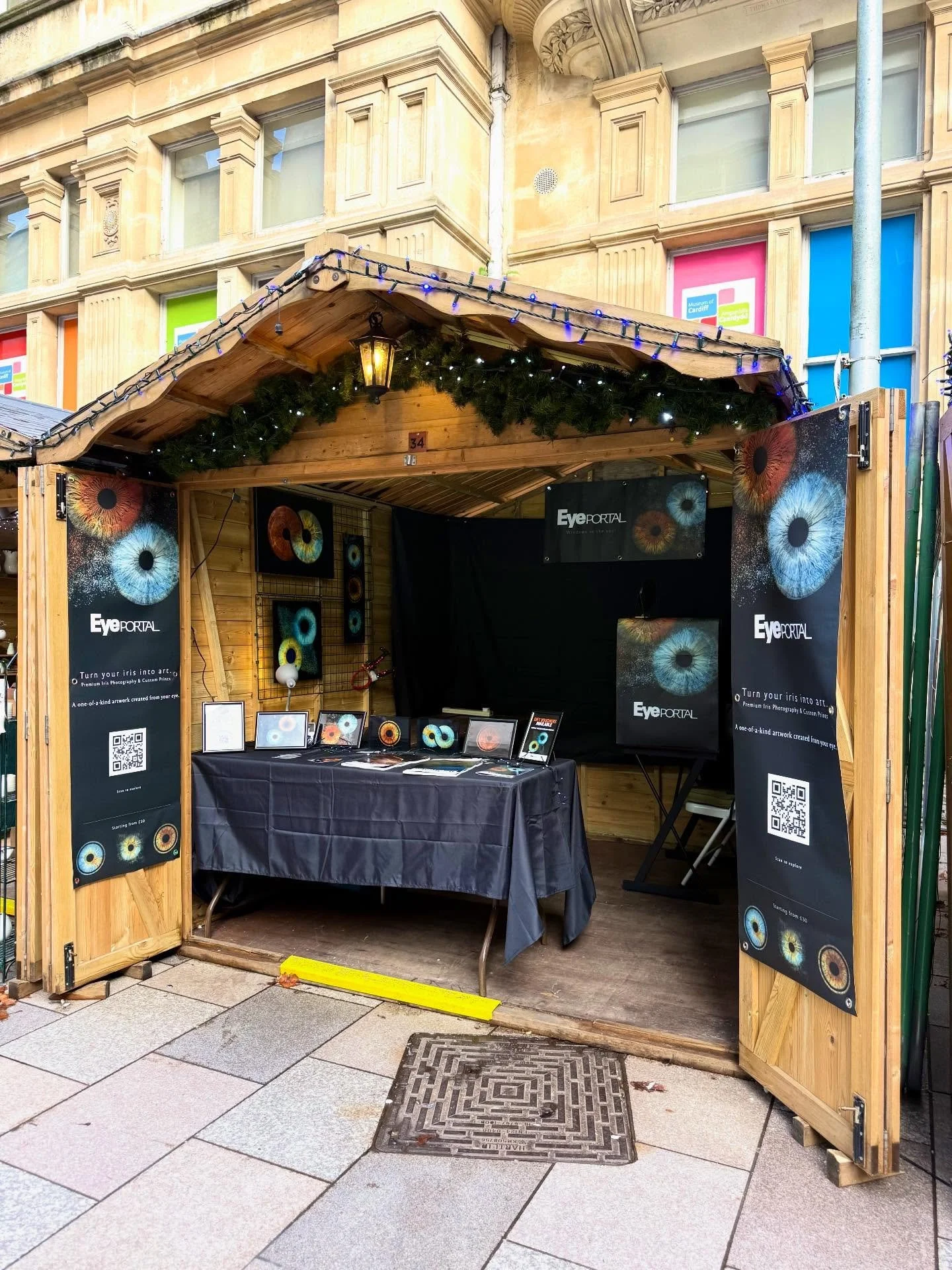 We&rsquo;re here✨

Eye Portal is open this week everyday until Sunday 10-6 at Cardiff Xmas Markets.
Each piece captures the unique story held within the human eye.

Come say hello, explore the collection, and get your iris turned into art🤍