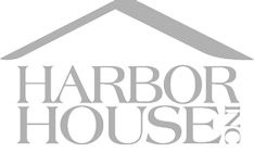 Harbor House Inc. logo with a stylized roof outline