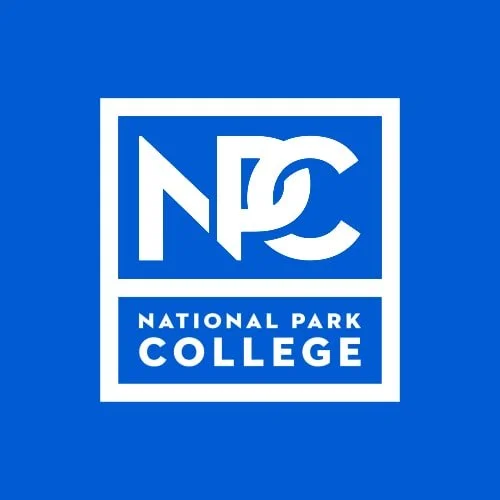 Logo of North Central College with blue background and white text