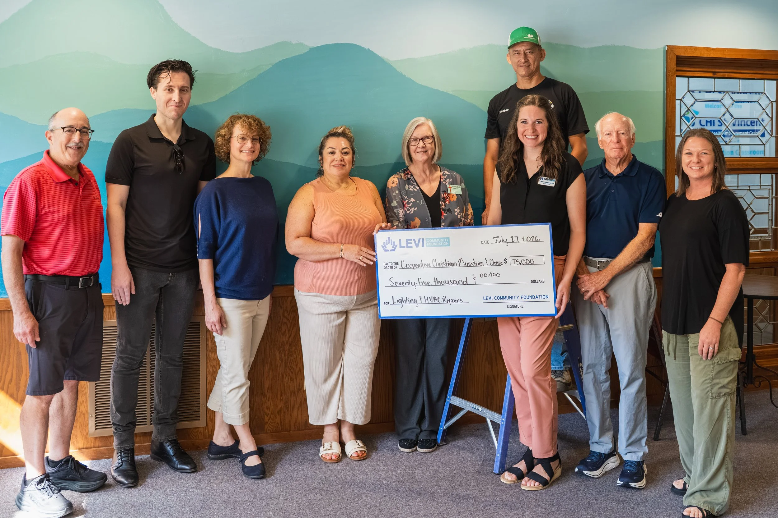  Cooperative Christian Ministries and Clinic received a $75,000 grant from Levi Community Foundation to fund lighting and HVAC necessary repairs. 