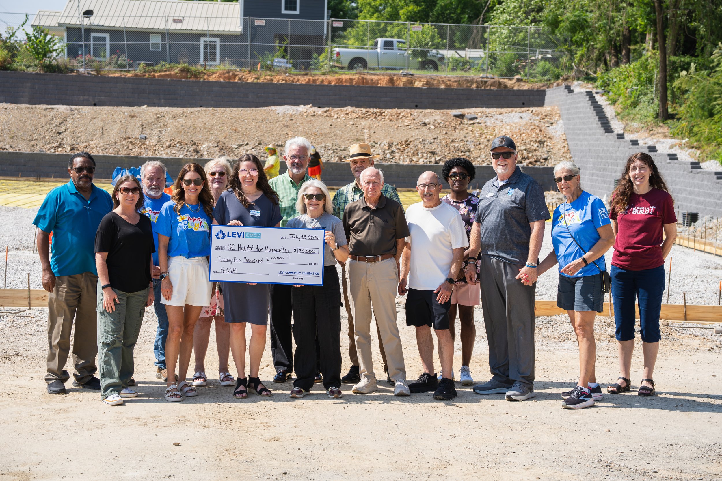 Garland County Habitat for Humanity received a $25,000 grant from Levi Community Foundation to purchase a forklift for its new warehouse, currently under construction as part of the organization's Central Campus. 