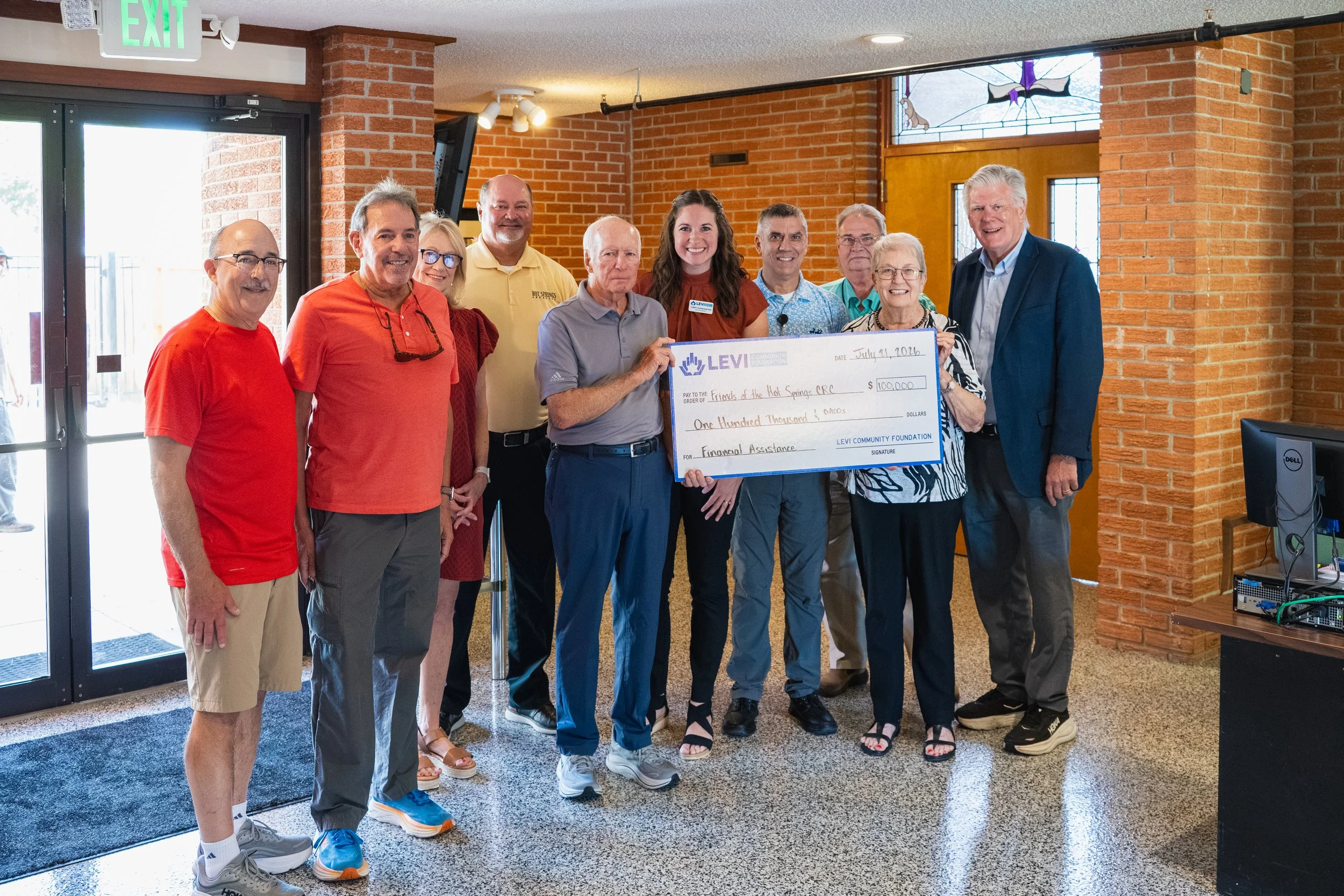  Friends of the Hot Springs Community Resource Center received a $100,000 grant from Levi Community Foundation for birth certificate assistance, ID recovery assistance, food assistance, gas vouchers, prescription assistance, transitional housing supp