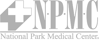 Logo of the National Park Medical Center with a cross symbol
