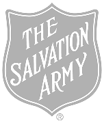 Black and white logo of the Salvation Army shield with the words 'The Salvation Army' inside