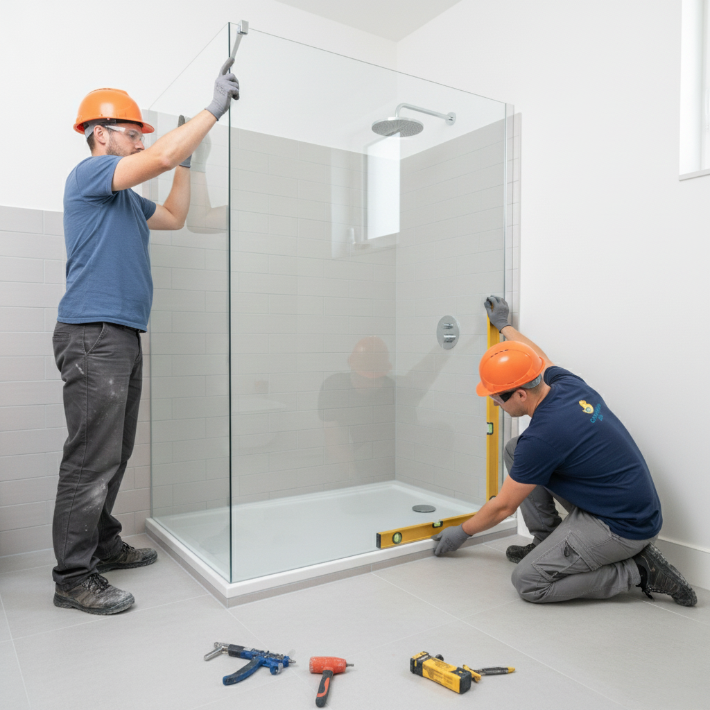 Badkamerrenovatie door Comfort-Bad – plaatsing glazen wand