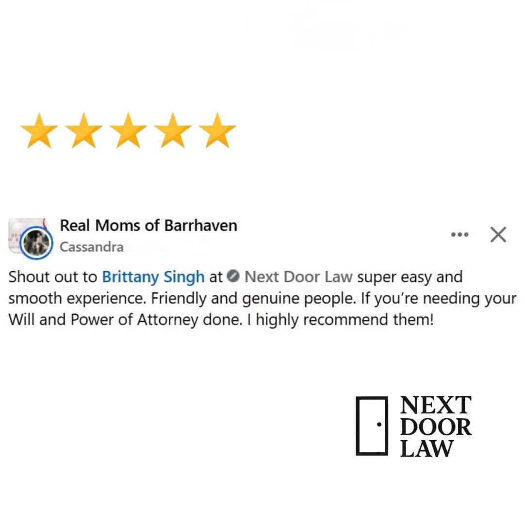 Kind words like this never go unnoticed.

Estate planning doesn&rsquo;t have to feel overwhelming. We make it simple, clear, and done right.

Message us to get started.

#testimonialtuesday #OttawaLawyer #EstatePlanning #WillsAndEstates #PowerOfAttor