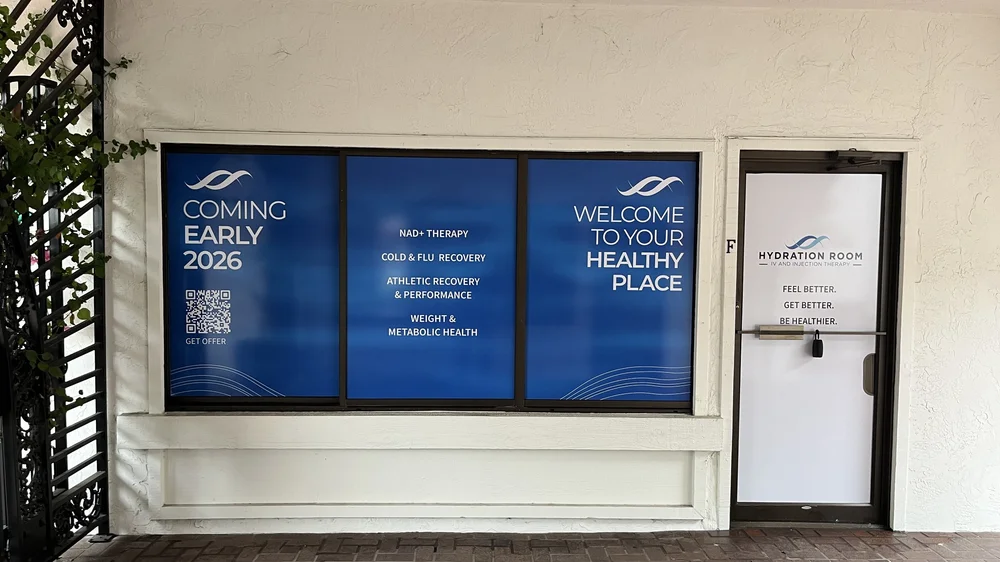 Window graphics on a storefront