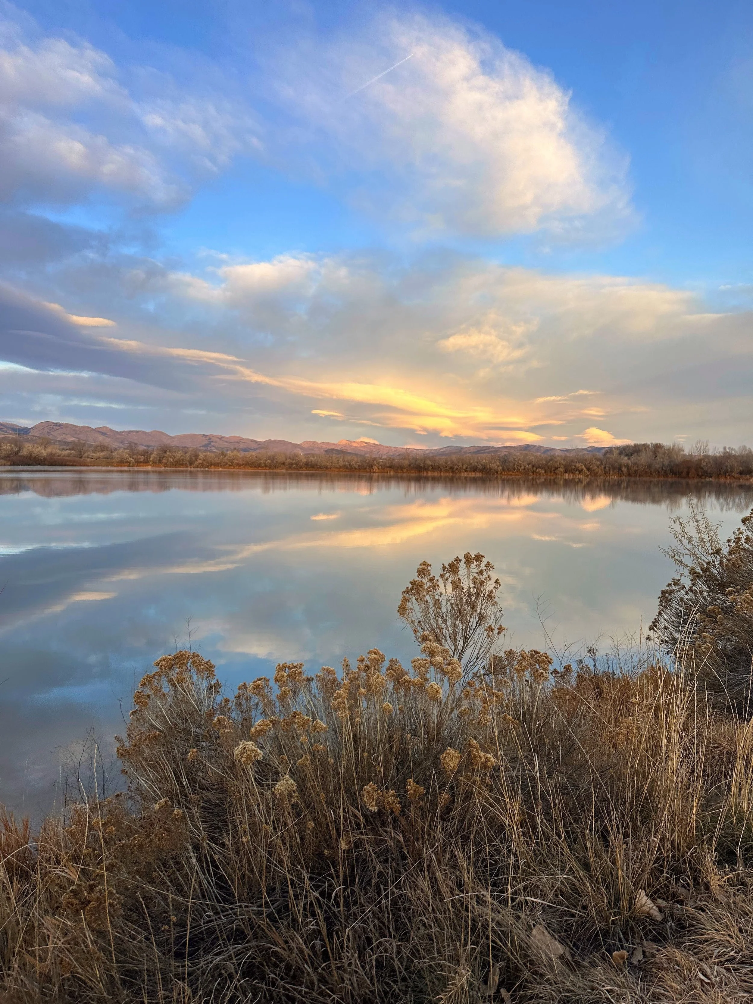 Clouds reflecting on a lake