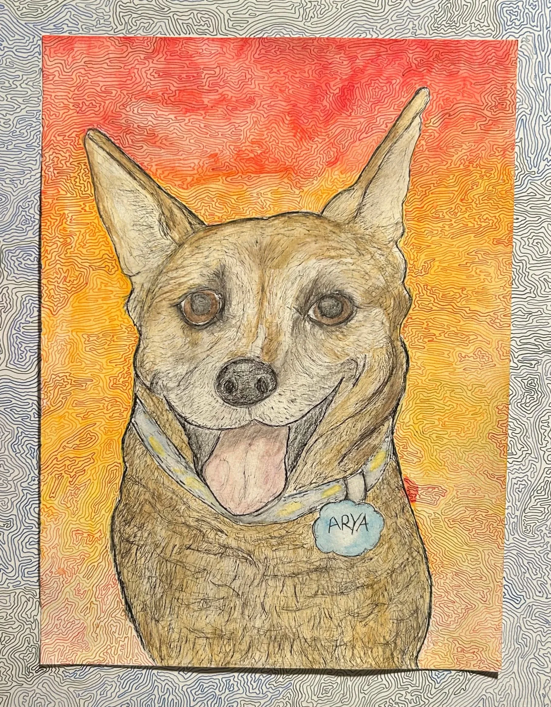 Portrait of Arya 2024, watercolor and pen