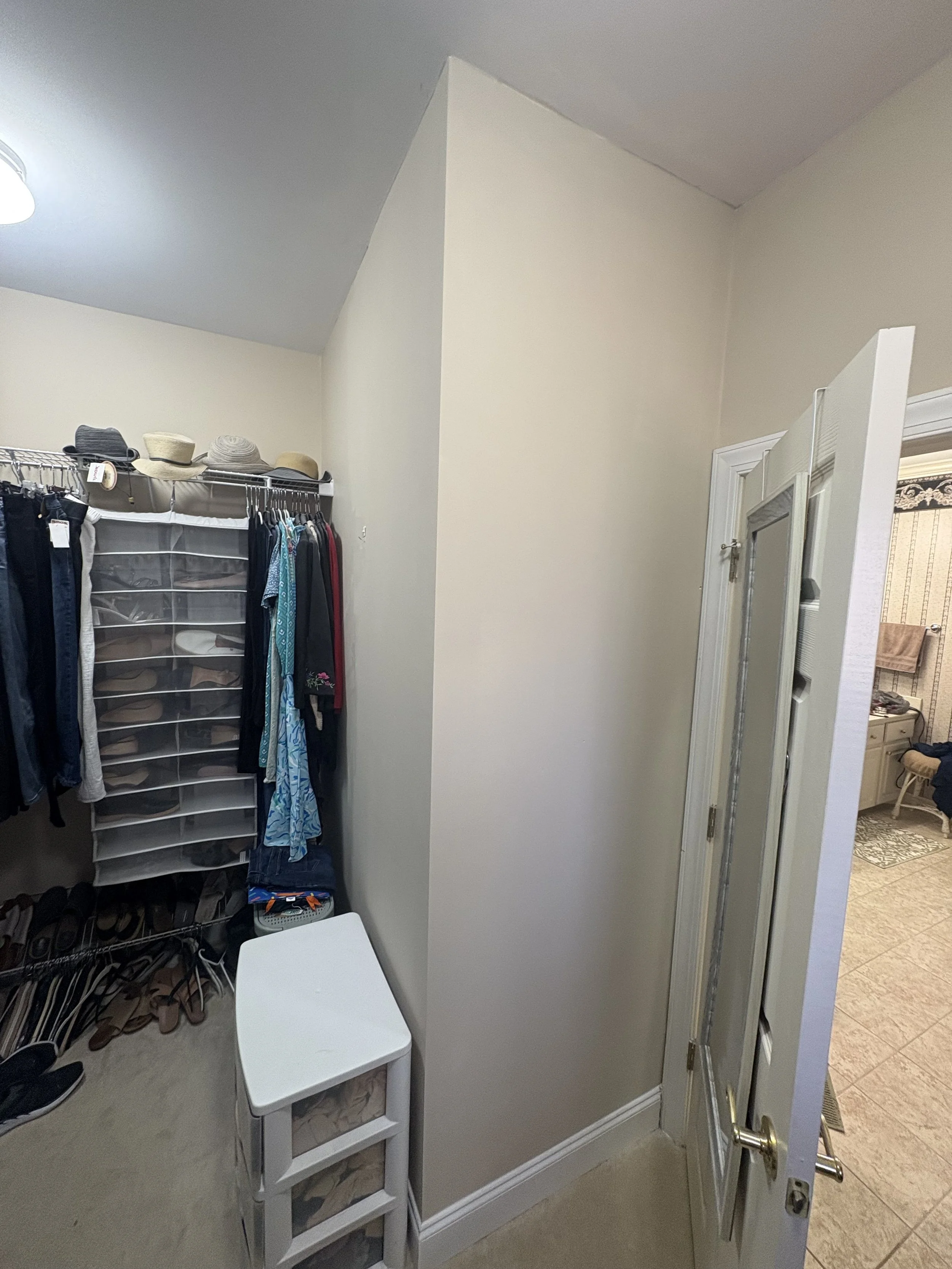 Closet Wall Reframed/Drywalled/Painted (Completed)