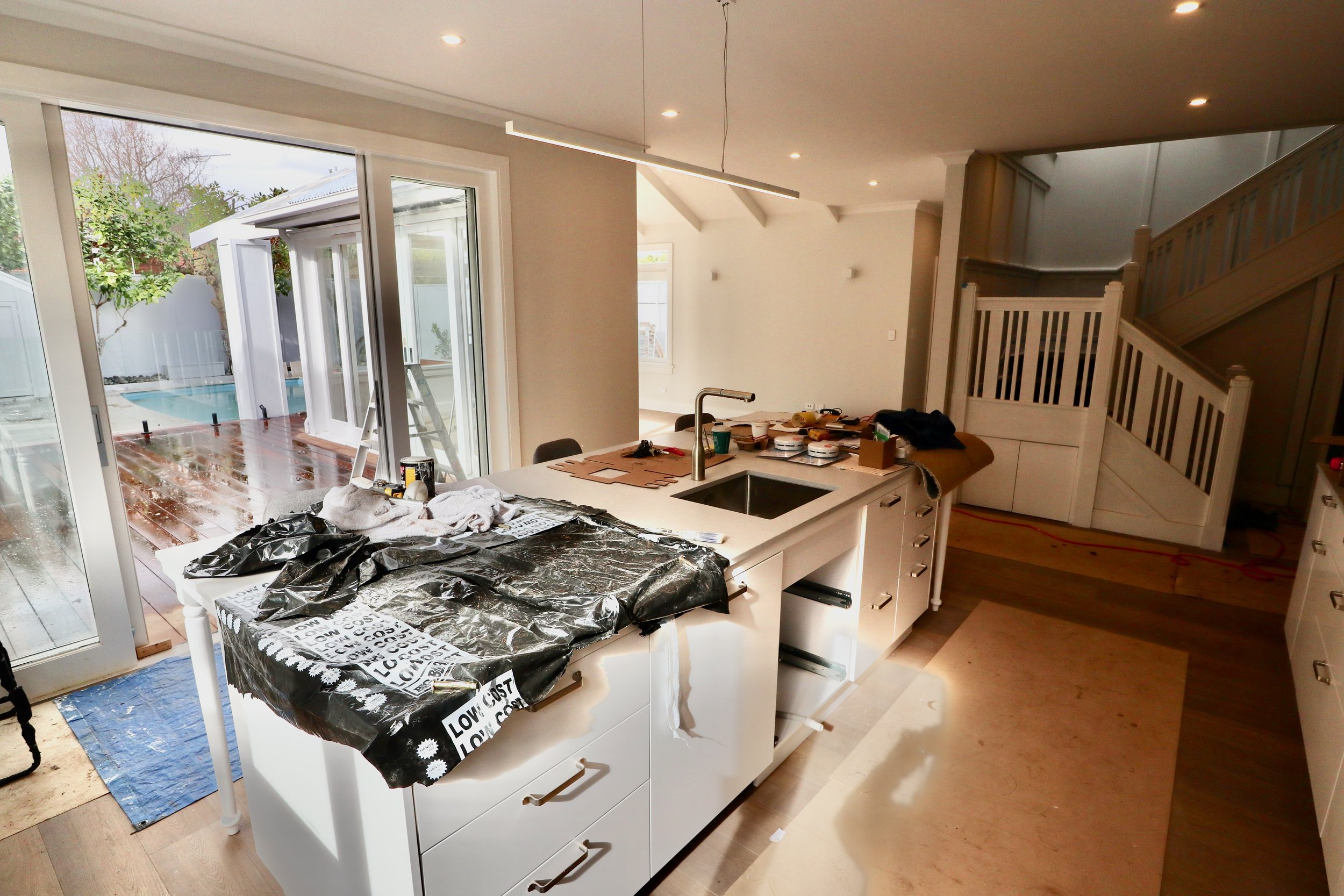 Kitchen renovation inside classic Californian bungalow in Auckland
