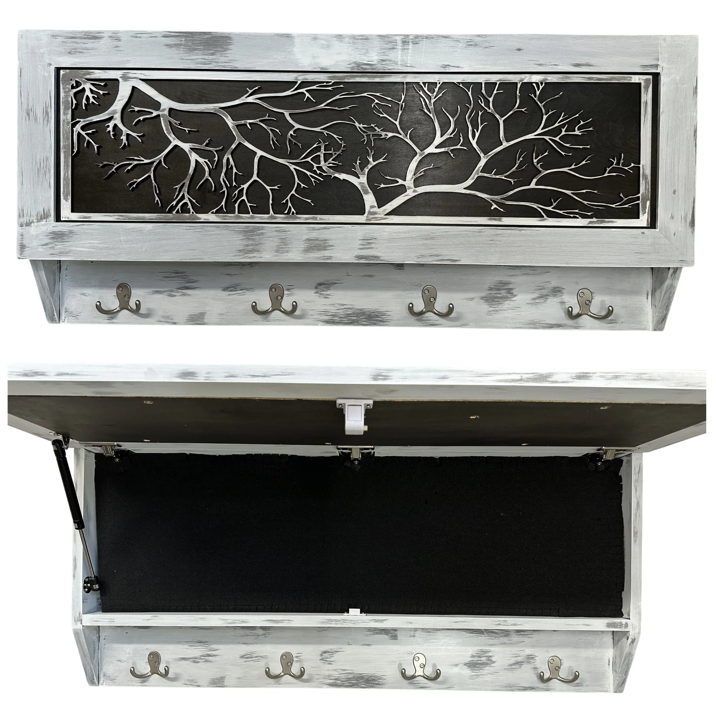 Coat Rack Hidden Gun Storage - Winter Tree