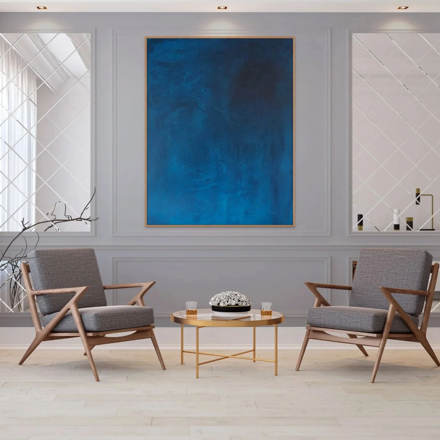 Large Blue Abstract paintings