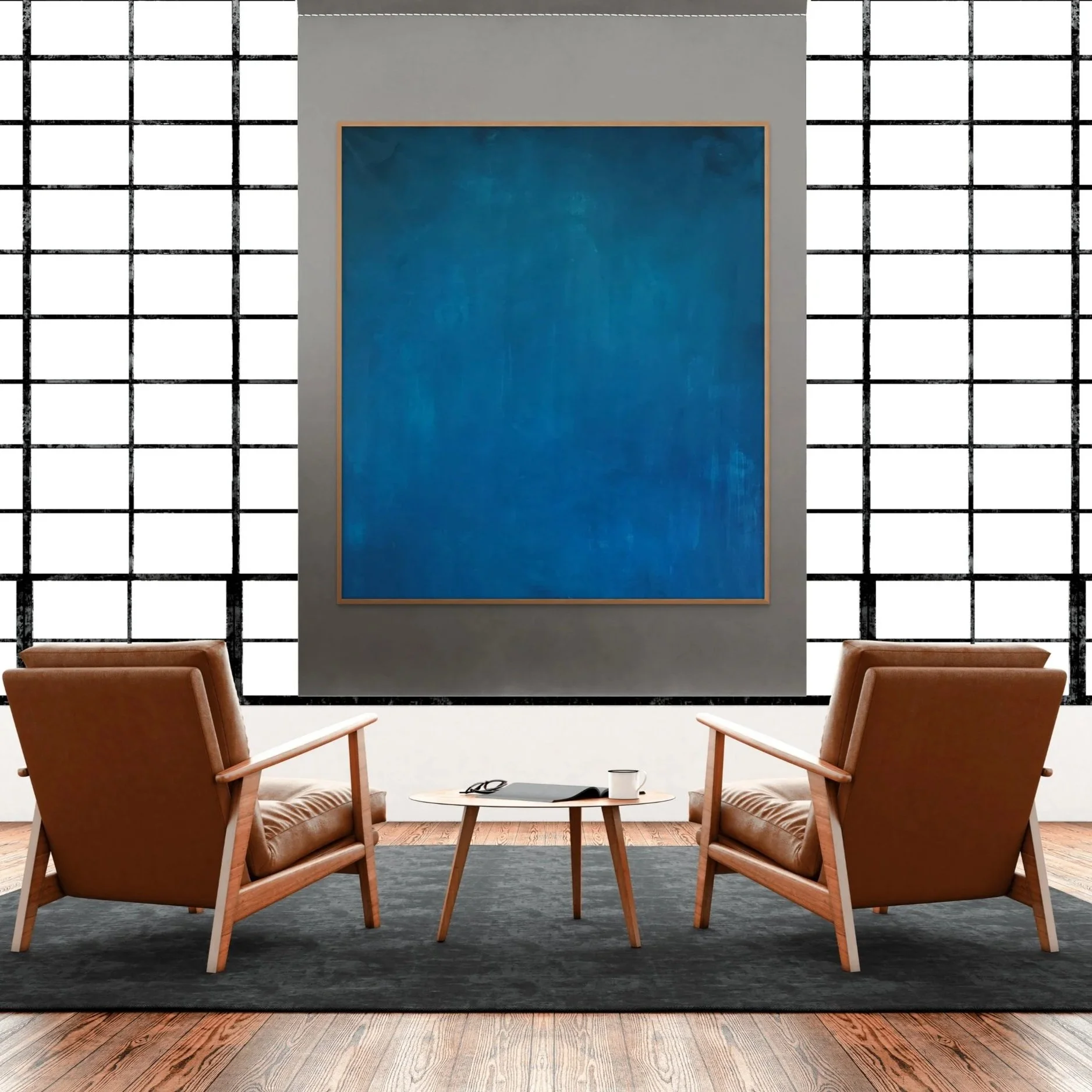 large abstract painting for hotel lobby