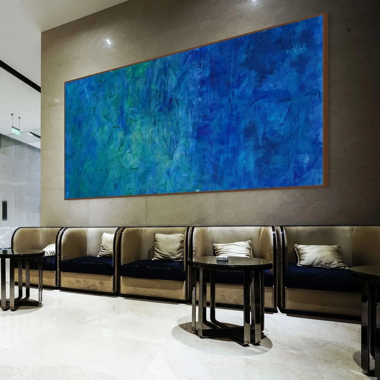 large blue paintings for waiting rooms