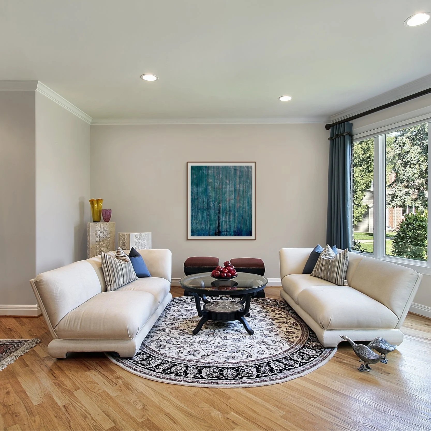 large abstract painting for hotel lobby