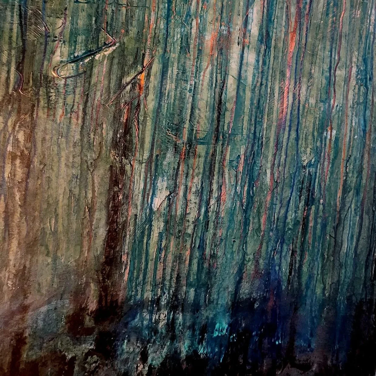 large abstract painting for hotel lobby