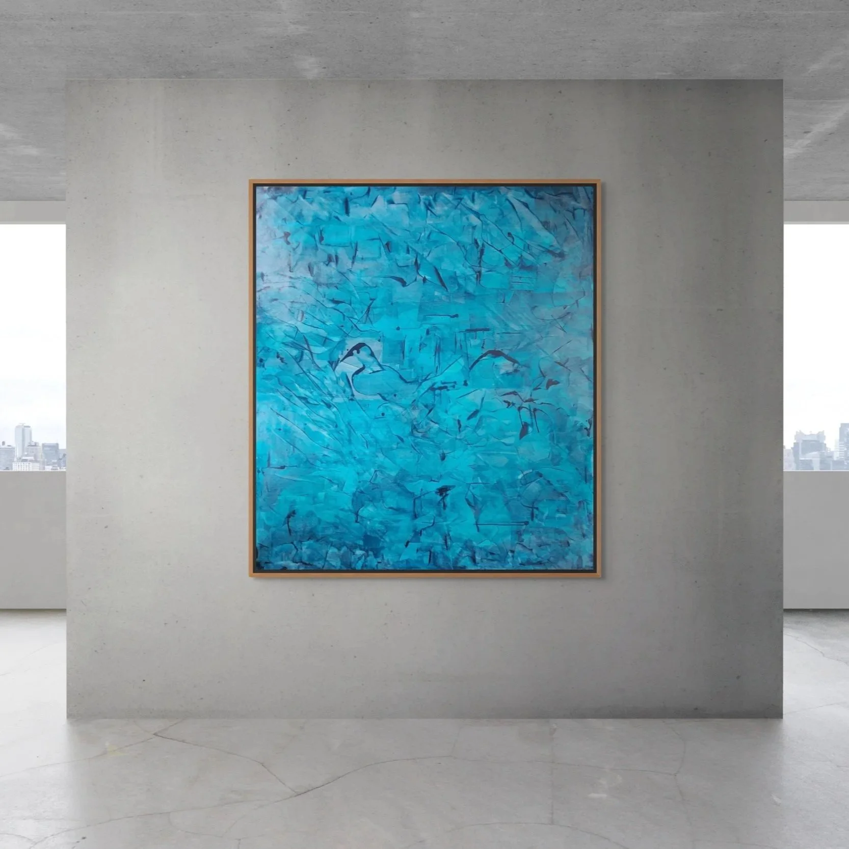 large abstract painting for hotel lobby