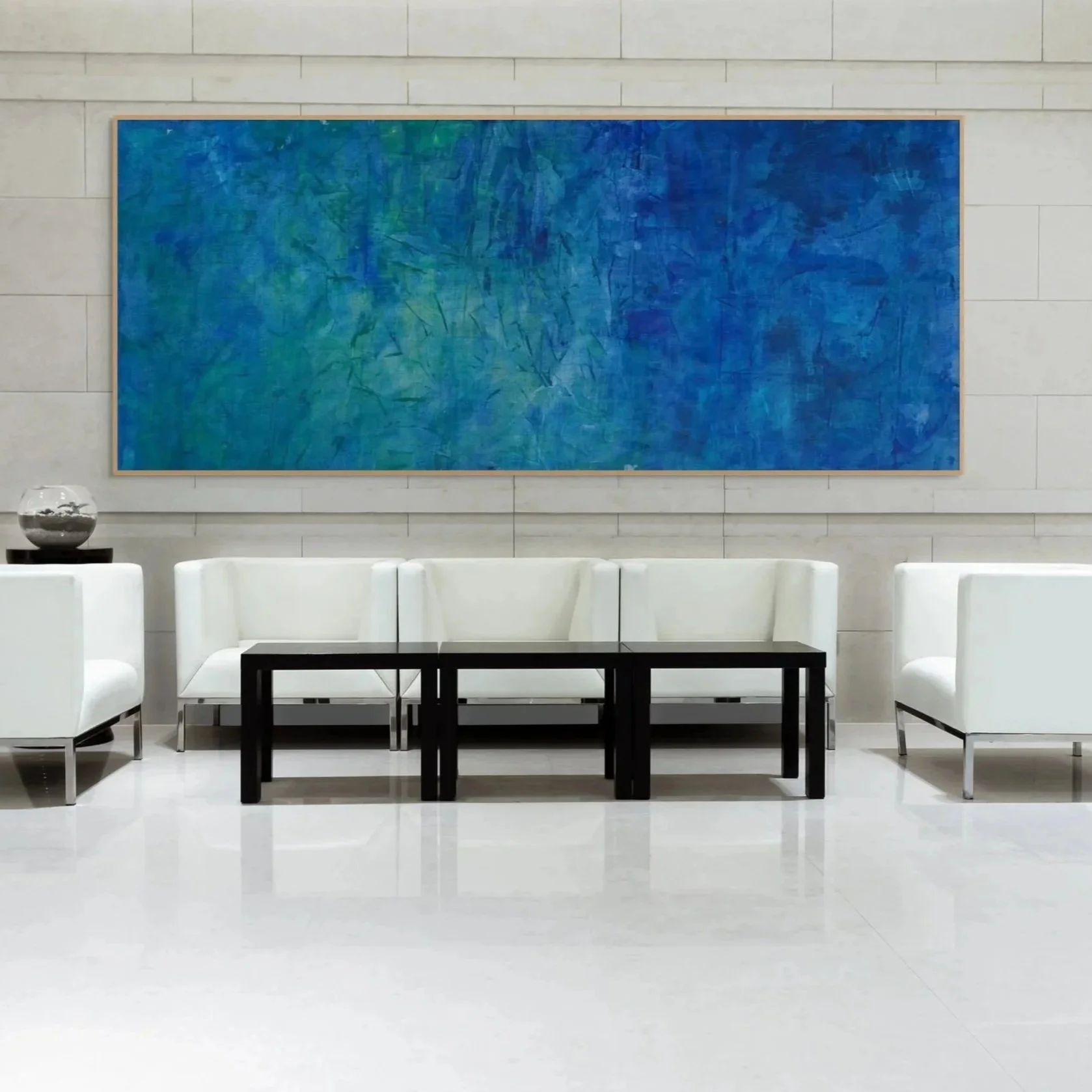 large blue paintings for waiting rooms