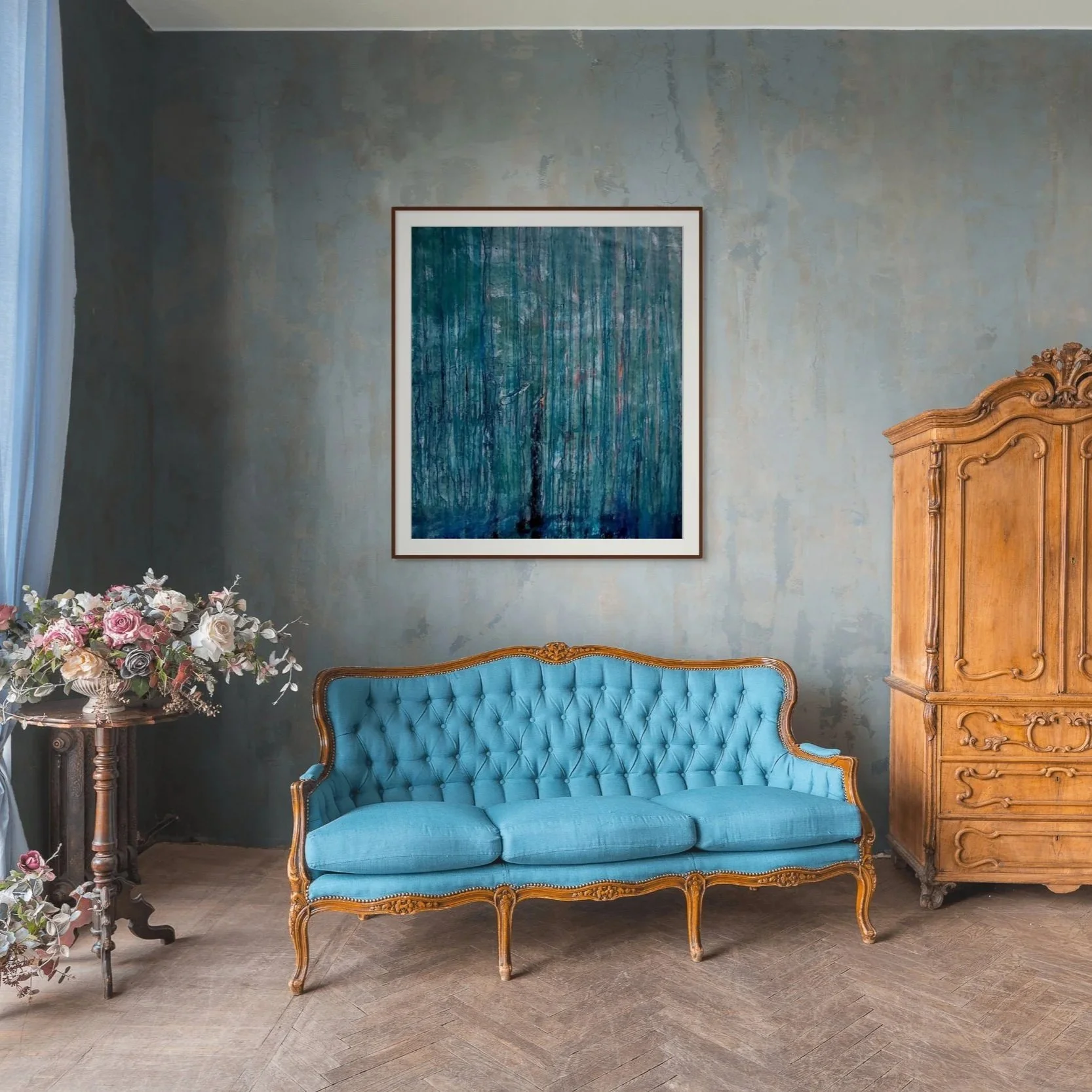 large abstract painting for hotel lobby