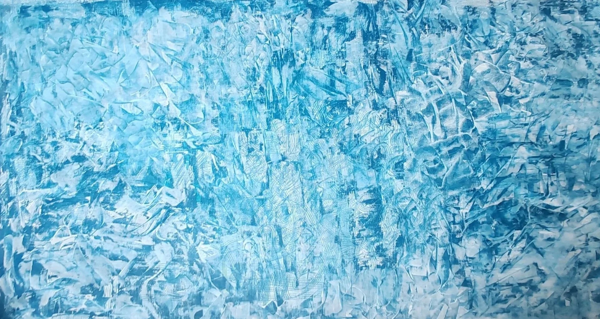Blue textured abstract painting for hotel