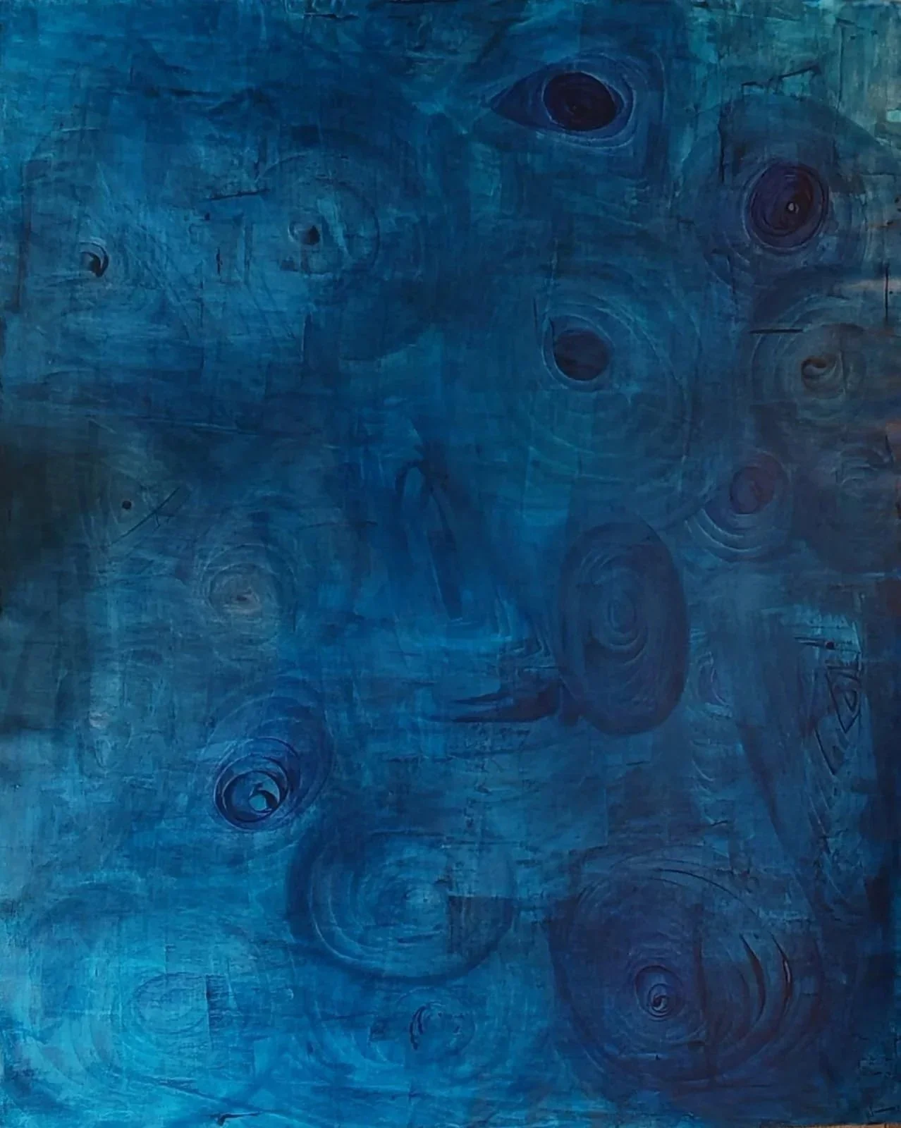 deep blue abstract paintings for lounges