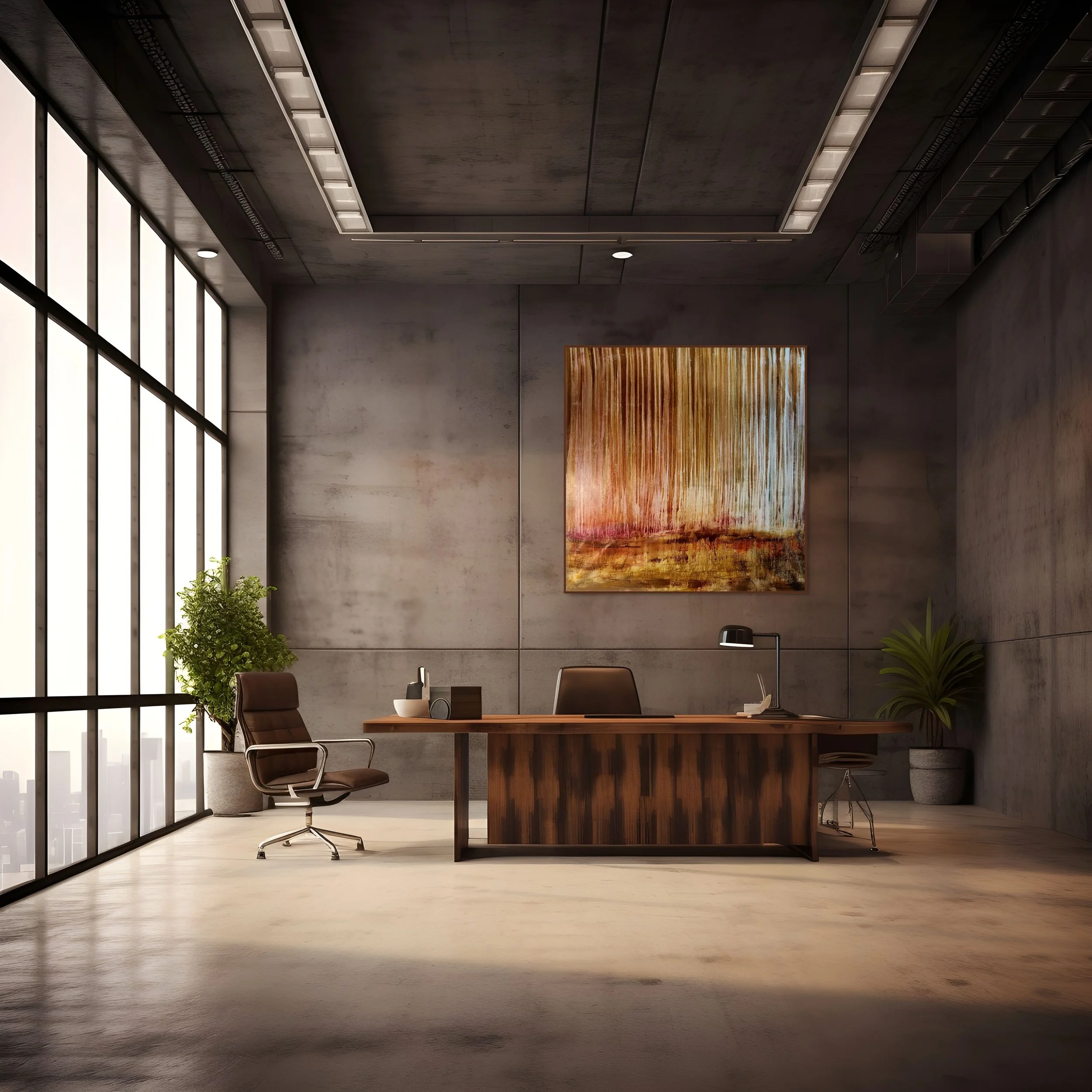 "Elsewhere, It Rains" ( 2025) ( 120cmX120cmX4cm) (Acrylics,  Mixed Media on Cotton Canvas)