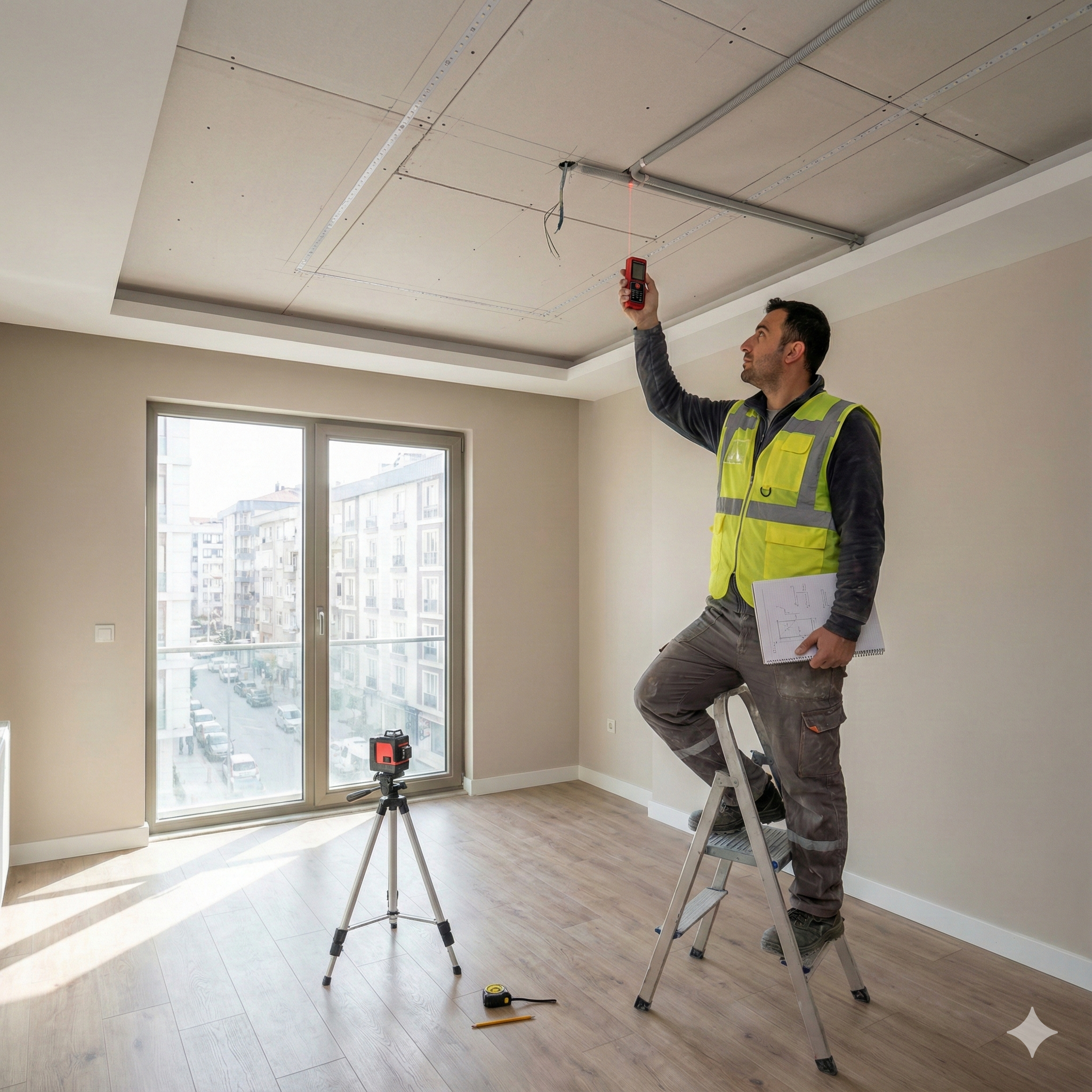 Asma Tavan ve Gizli Işık Altyapısı İçin Yerinde Keşif Hizmeti