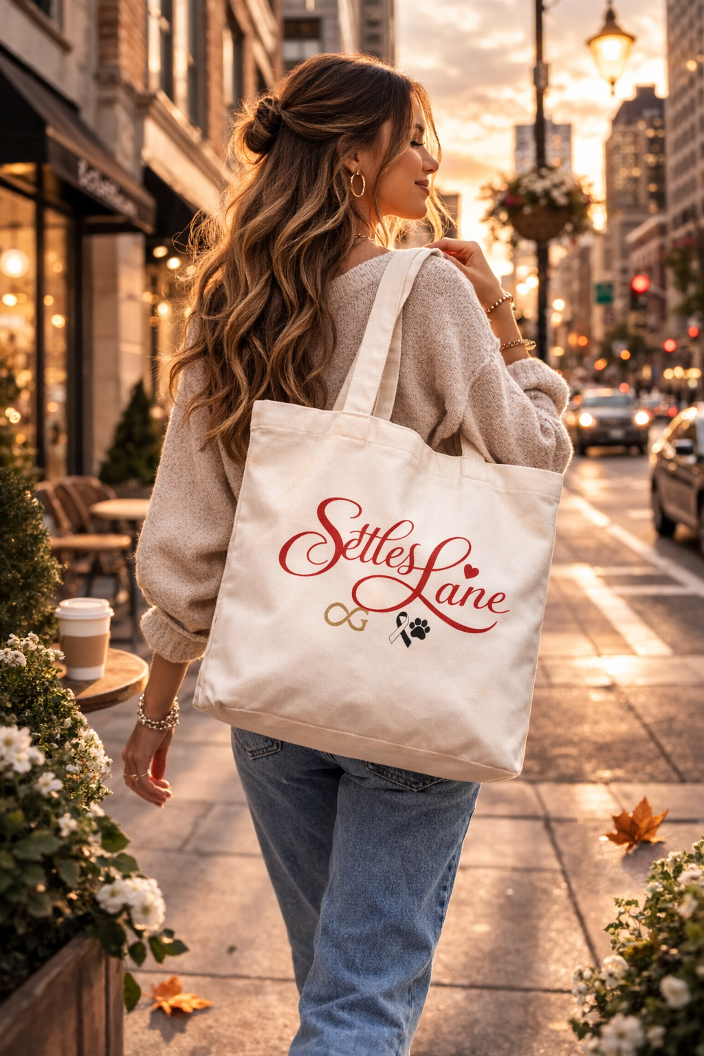The Settles Lane Signature Canva Tote Bag