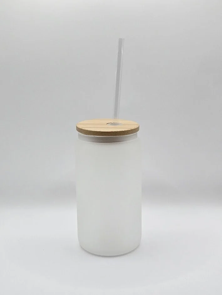 120z MATTE GLASS TUMBLER WOODEN LID